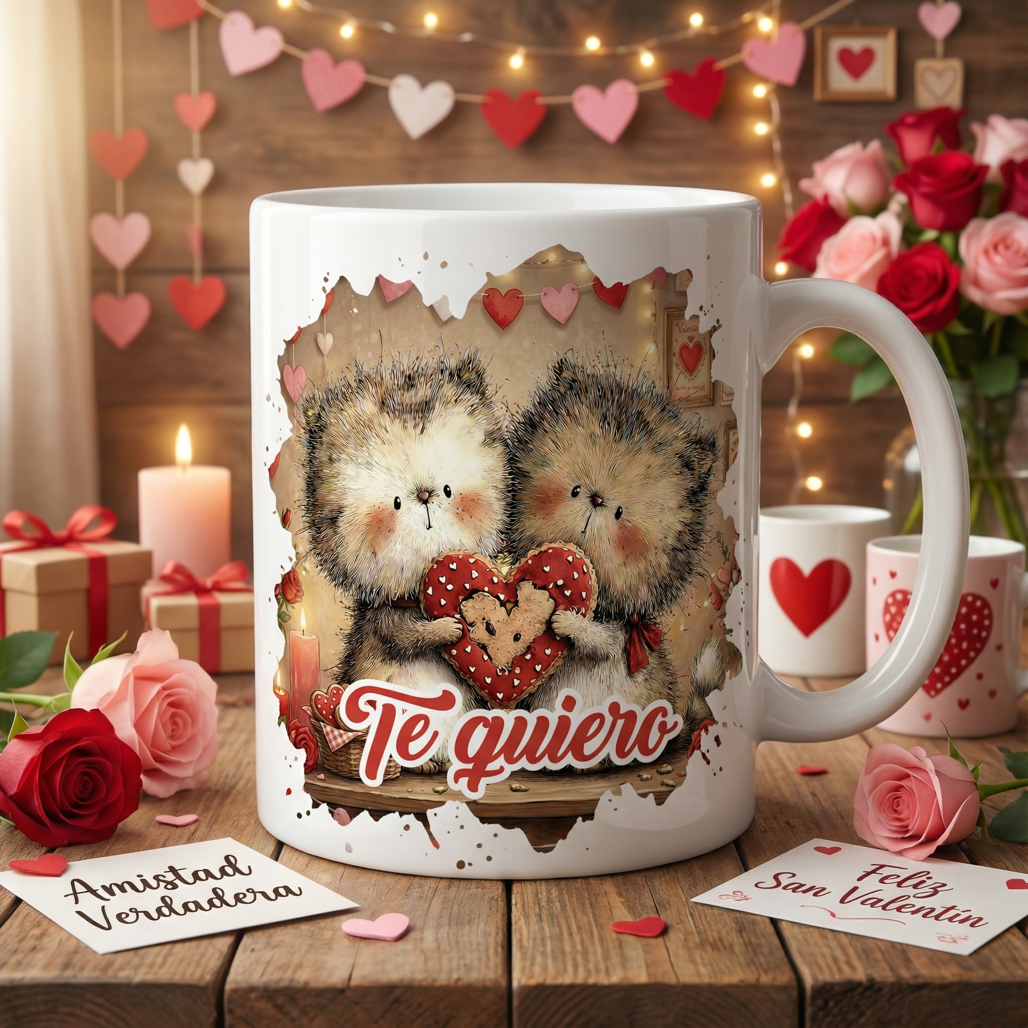 gastos con corazon en la mano en taza